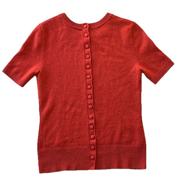 ALTUZARRA 100% Cashmere Short Sleeve Sweater Pullover Crewneck Top Button Back - Picture 7 of 11